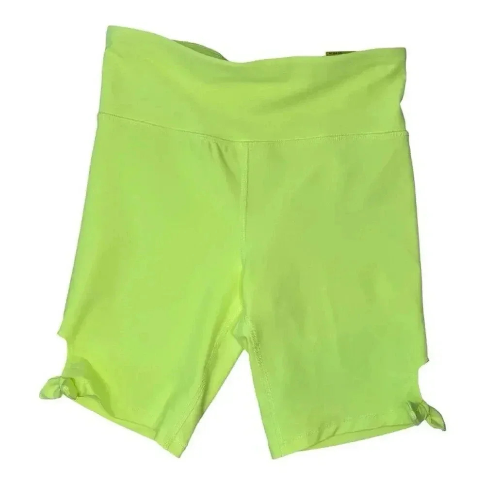 NEW Old Navy Active Girl’s XL Neon Yellow High-Waist Biker Shorts Activewear NWT